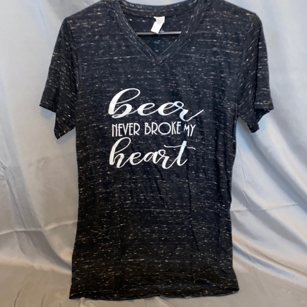 Beer never broke my heart v neck t shirt